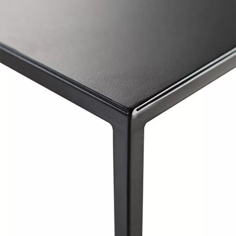 Table de cocktail rectangulaire en fer avec étagère, table basse avec cadre en H de 19,7 po, noir