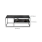 Table de cocktail rectangulaire en fer avec étagère, table basse avec cadre en H de 19,7 po, noir