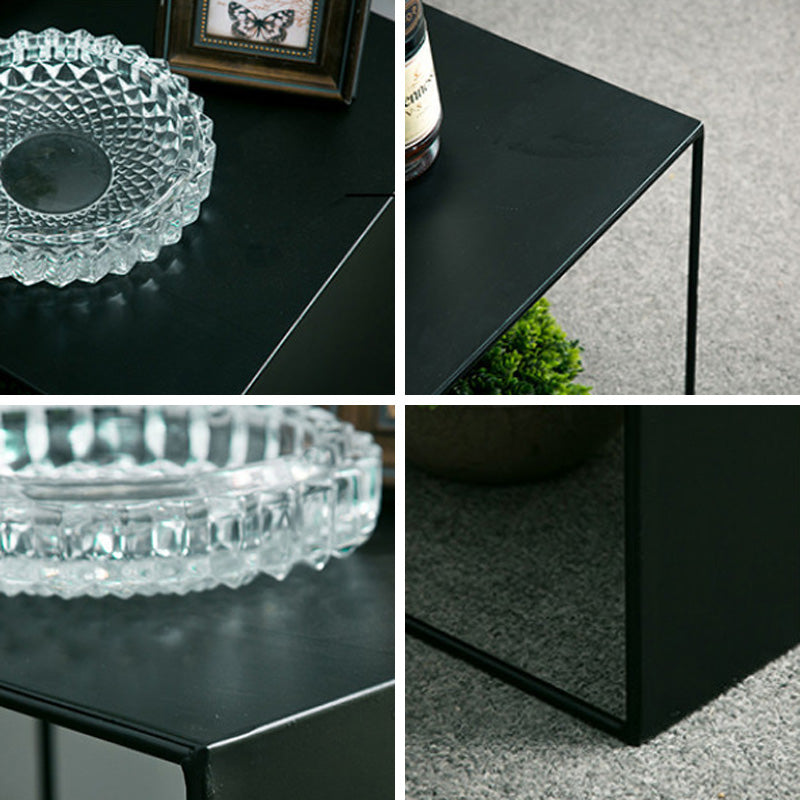 Mid-Century Modern Coffee Table Black Iron Coffee Cocktail Table