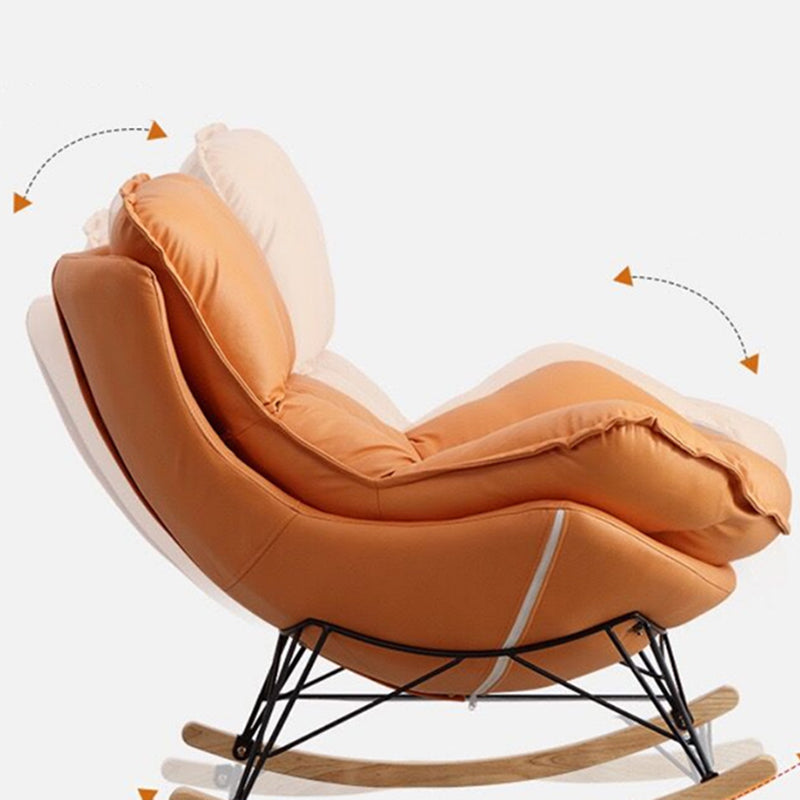 Silla tapizada de planeador moderno silla acento de botón con botones con piernas oscuras