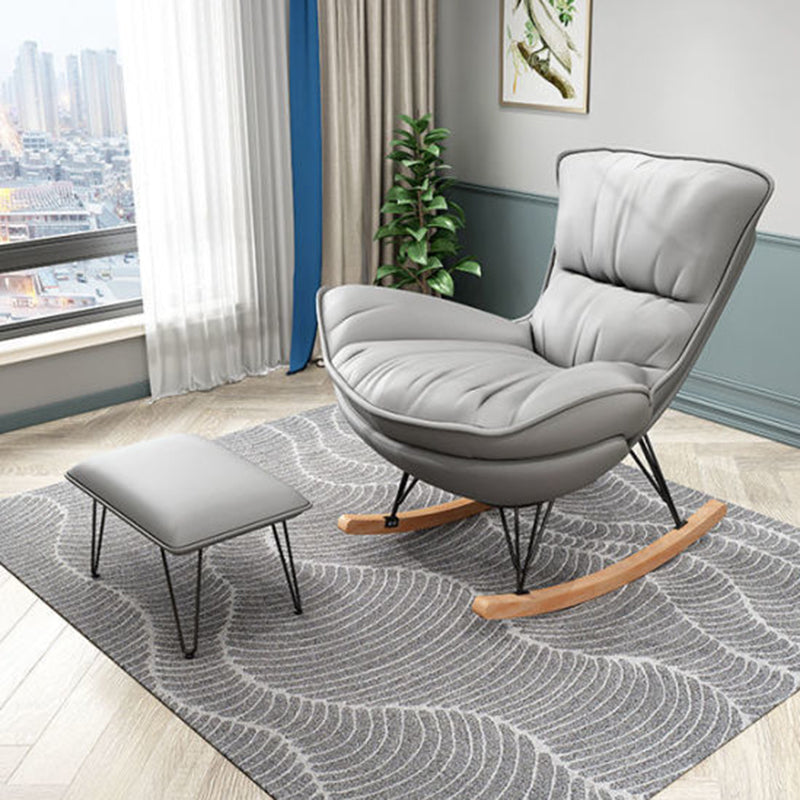 Modern Glider Upholstered Chair Tufted Cushions Rocking Accent Chair Clearhalo 'Chairs & Seating' 'furn' 'furn_rocking_chairs' 'Furniture' 'Living Room Furniture' 'Rocking Chairs' 'rocking_chairs' 6483293