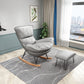 Modern Glider Upholstered Chair Tufted Cushions Rocking Accent Chair Rocking Chair with Ottomans Gray Clearhalo 'Chairs & Seating' 'furn' 'furn_rocking_chairs' 'Furniture' 'Living Room Furniture' 'Rocking Chairs' 'rocking_chairs' 6483296