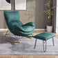Modern Glider Upholstered Chair Tufted Cushions Rocking Accent Chair Rocking Chair with Ottomans Green Clearhalo 'Chairs & Seating' 'furn' 'furn_rocking_chairs' 'Furniture' 'Living Room Furniture' 'Rocking Chairs' 'rocking_chairs' 6483299