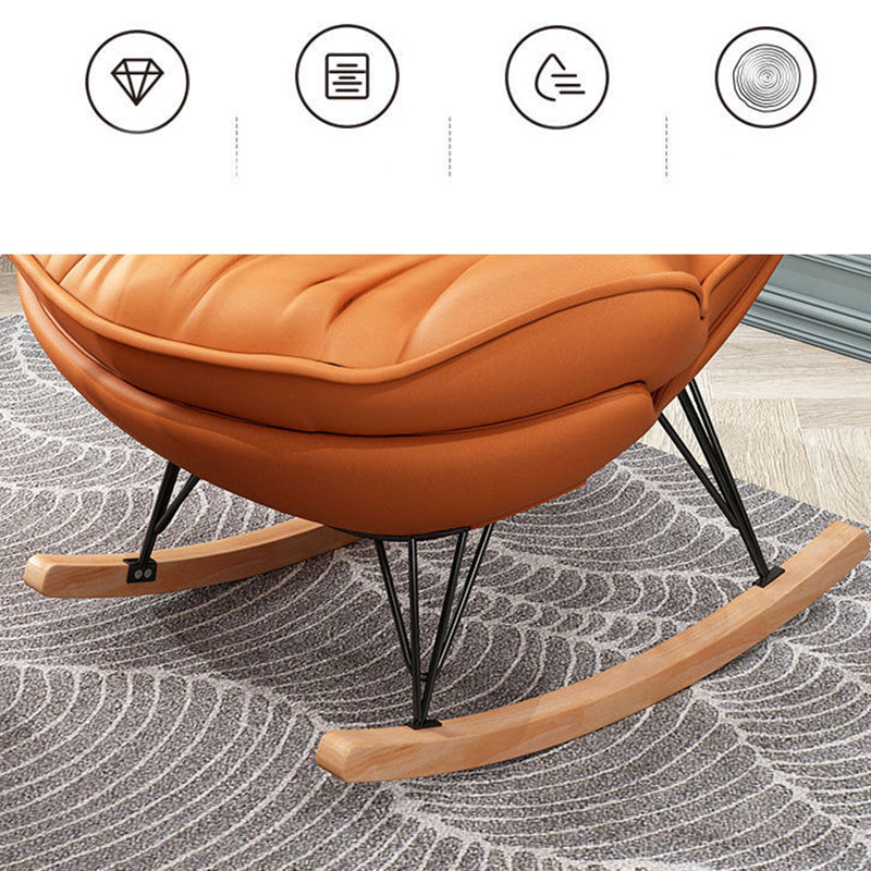 Modern Glider Upholstered Chair Tufted Cushions Rocking Accent Chair Clearhalo 'Chairs & Seating' 'furn' 'furn_rocking_chairs' 'Furniture' 'Living Room Furniture' 'Rocking Chairs' 'rocking_chairs' 6483306