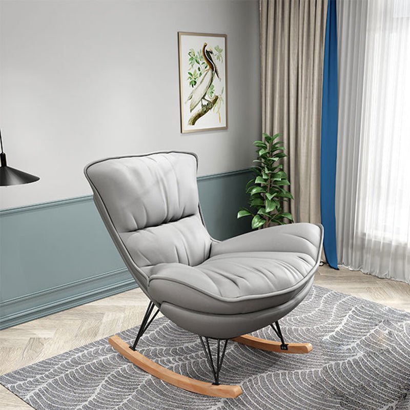 Modern Glider Upholstered Chair Tufted Cushions Rocking Accent Chair Rocking Chair Gray Clearhalo 'Chairs & Seating' 'furn' 'furn_rocking_chairs' 'Furniture' 'Living Room Furniture' 'Rocking Chairs' 'rocking_chairs' 6483307