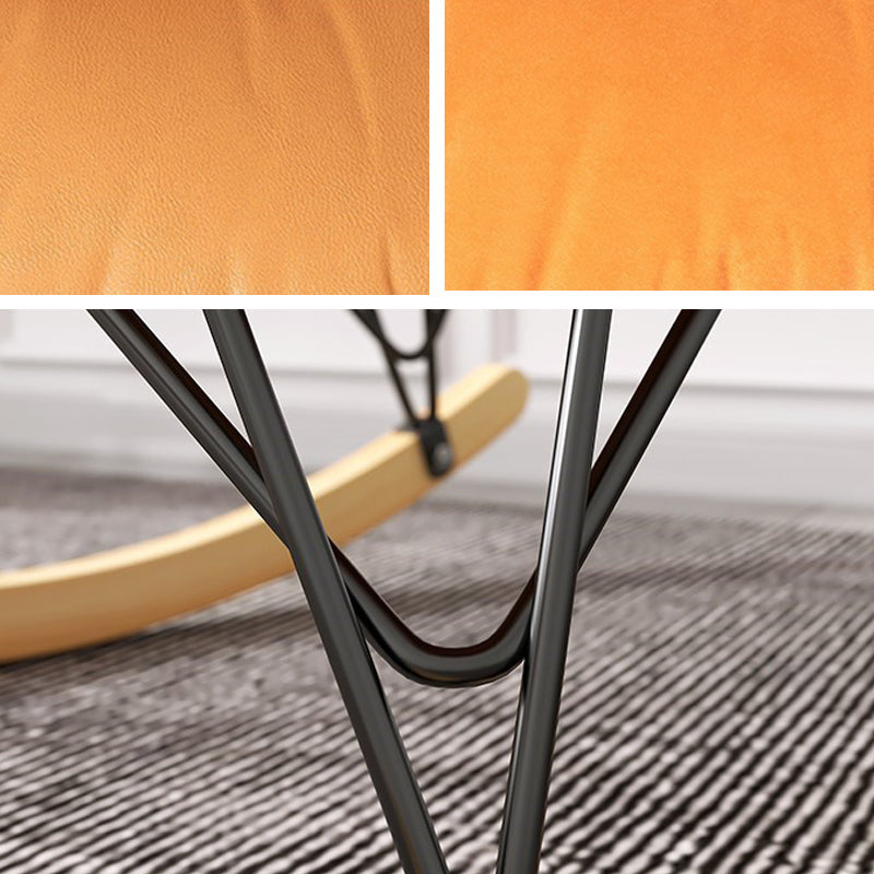 Modern Upholstered Rocker Chair Metal Frame Spindle Rocker Chair with Ottoman Clearhalo 'Chairs & Seating' 'furn' 'furn_rocking_chairs' 'Furniture' 'Living Room Furniture' 'Rocking Chairs' 'rocking_chairs' 6483353