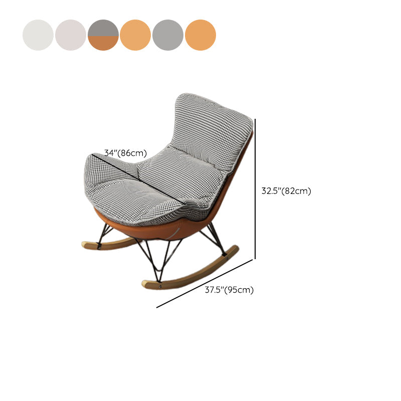 Modern Upholstered Rocker Chair Metal Frame Spindle Rocker Chair with Ottoman Clearhalo 'Chairs & Seating' 'furn' 'furn_rocking_chairs' 'Furniture' 'Living Room Furniture' 'Rocking Chairs' 'rocking_chairs' 6483358