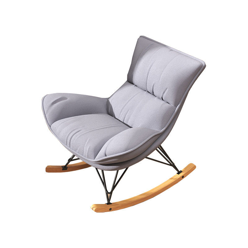 Chaise de rocker rembourrée rembourrée contemporaine chaise de bascule de broche à cadre de cadre en métal avec ottoman