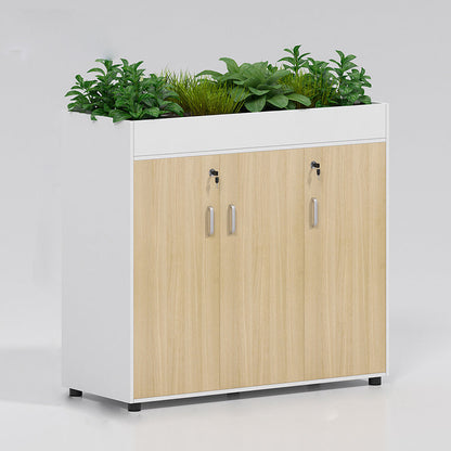 Nordic Style File Cabinets Solid Wood Horizontal Filing Cabinet with Lock Office