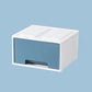 Coastal Plastic Cabinet Lateral Filing Cabinet with Drawers for Home and Office 8.6"L x 7.5"W x 4.8"H Blue Clearhalo 'Filing Cabinets' 'filling_cabinets' 'furn' 'furn_filling_cabinets' 'Furniture' 'Office Furniture' 6483628