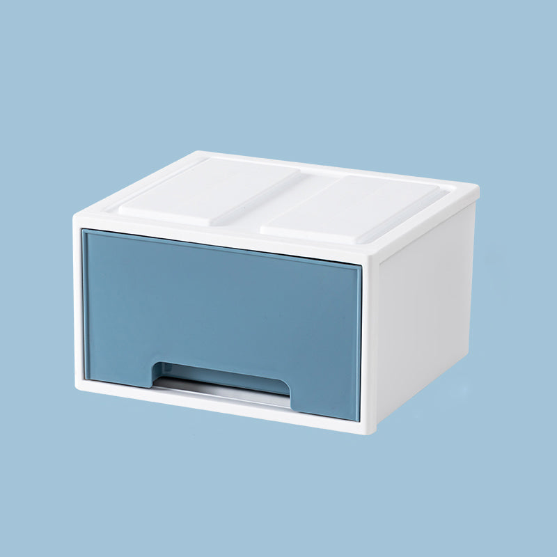 Coastal Plastic Cabinet Lateral Filing Cabinet with Drawers for Home and Office 8.6"L x 7.5"W x 4.8"H Blue Clearhalo 'Filing Cabinets' 'filling_cabinets' 'furn' 'furn_filling_cabinets' 'Furniture' 'Office Furniture' 6483628