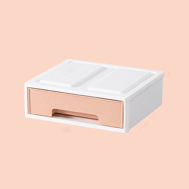 Coastal Plastic Cabinet Lateral Filing Cabinet with Drawers for Home and Office 8.6"L x 7.5"W x 2.8"H Pink Clearhalo 'Filing Cabinets' 'filling_cabinets' 'furn' 'furn_filling_cabinets' 'Furniture' 'Office Furniture' 6483632