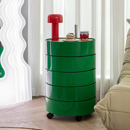 5 estantes Mesa nocturna contemporánea Redonda de noche, 27.6 "de alto