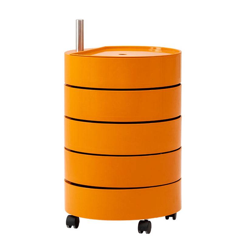 5 estantes Mesa nocturna contemporánea Redonda de noche, 27.6 "de alto