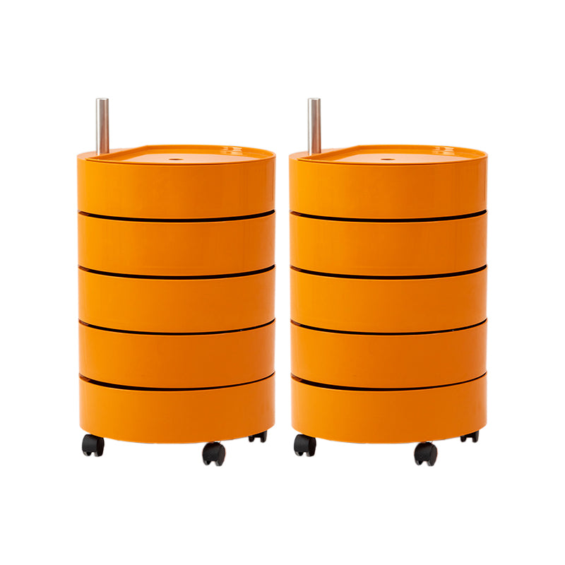 5 estantes Mesa nocturna contemporánea Redonda de noche, 27.6 "de alto