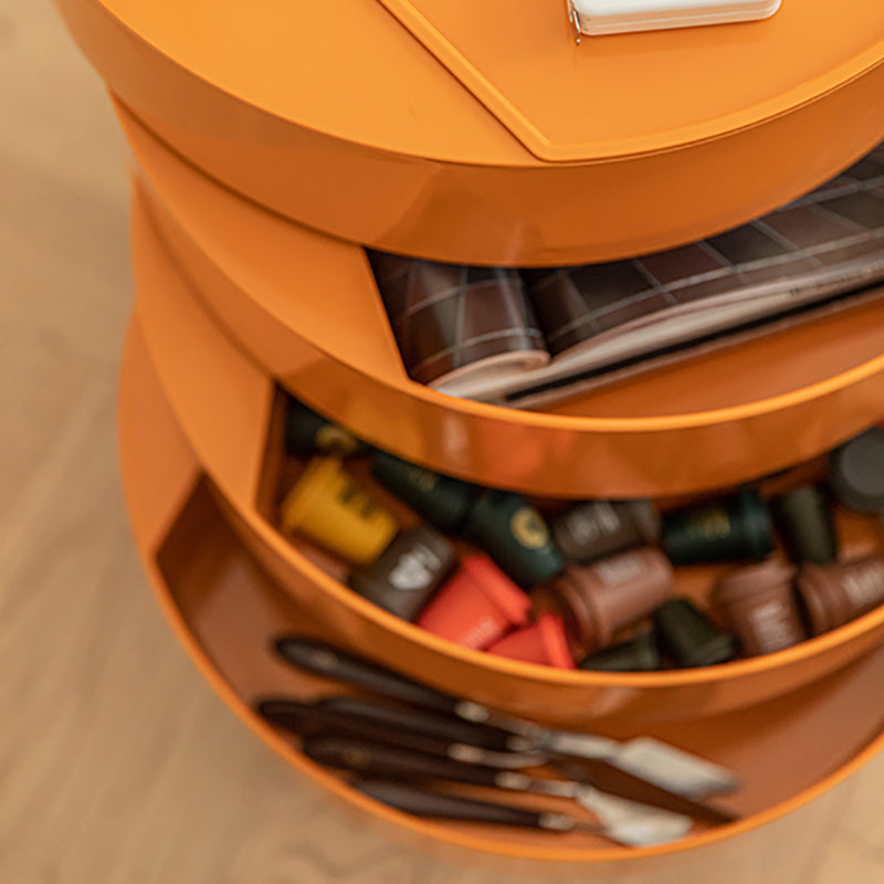 5 estantes Mesa nocturna contemporánea Redonda de noche, 27.6 "de alto