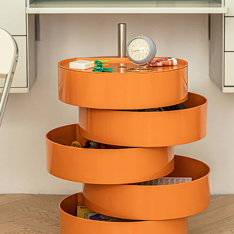 5 estantes Mesa nocturna contemporánea Redonda de noche, 27.6 "de alto