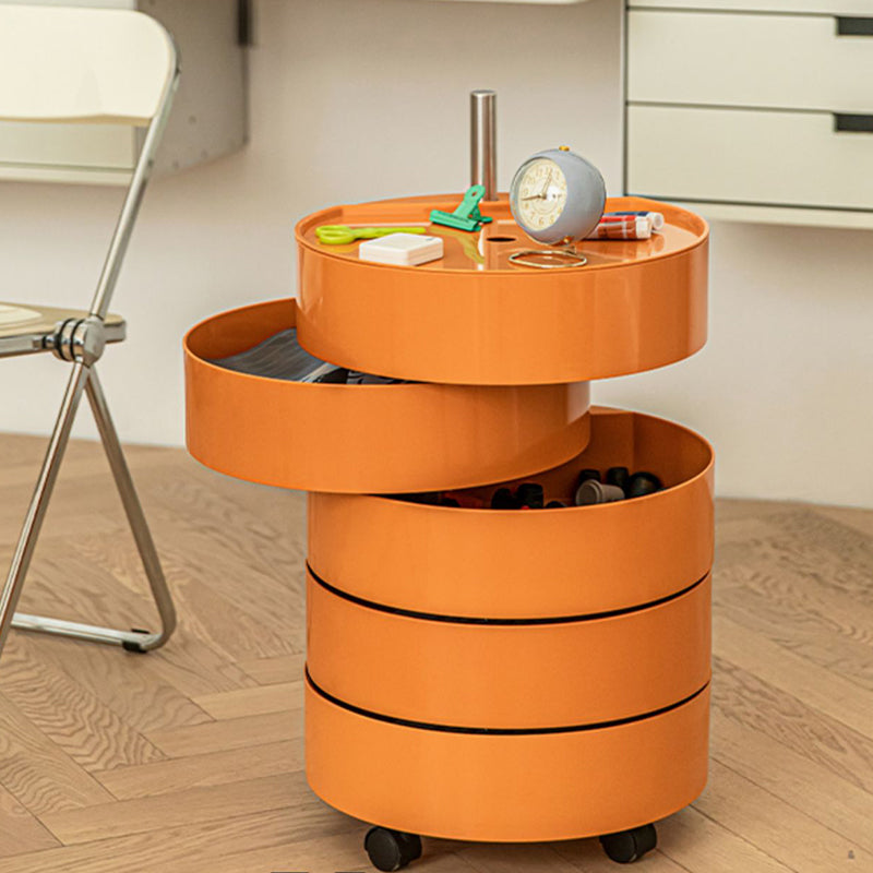 5 estantes Mesa nocturna contemporánea Redonda de noche, 27.6 "de alto