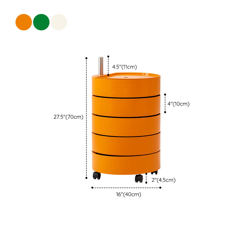 5 estantes Mesa nocturna contemporánea Redonda de noche, 27.6 "de alto