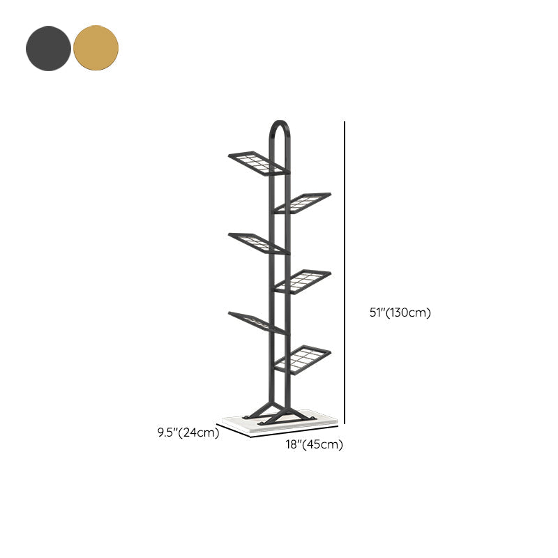 Contemporary Etagere Bookcase Open Back Metal Bookshelf with Shelves