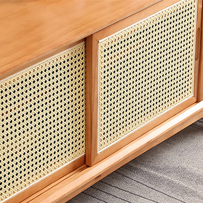 Solid Wood TV Media Console Scandinavian TV Stand with 2 Drawers