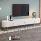 Eigentijdse TV-console met gesloten opbergruimte Witte steen TV-standaardconsole voor woonkamer