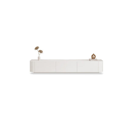 Contemporary TV Stand Enclosed Storage White Wood TV Media Console with Storage 71"L x 16"W x 16.5"H Clearhalo 'furn' 'furn_tv_stands_entertainment_centers' 'Furniture' 'Living Room Furniture' 'TV Stands & Entertainment Centers' 'TV Stands & Media Storage Furniture' 'tv_stands_entertainment_centers' 6486306