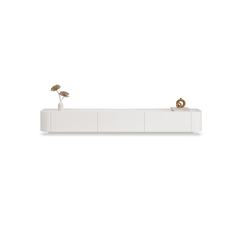 Contemporary TV Stand Enclosed Storage White Wood TV Media Console with Storage 87"L x 16"W x 16.5"H Clearhalo 'furn' 'furn_tv_stands_entertainment_centers' 'Furniture' 'Living Room Furniture' 'TV Stands & Entertainment Centers' 'TV Stands & Media Storage Furniture' 'tv_stands_entertainment_centers' 6486309