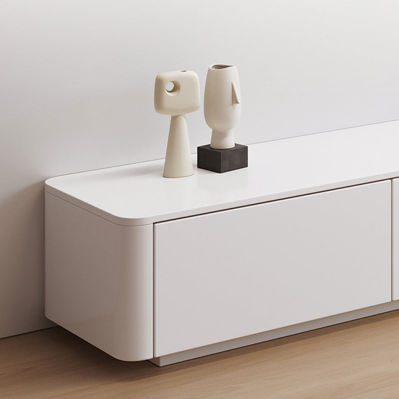 Contemporary White TV Stand Wood Enclosed Storage TV Media Console with Storage Clearhalo 'furn' 'furn_tv_stands_entertainment_centers' 'Furniture' 'Living Room Furniture' 'TV Stands & Entertainment Centers' 'TV Stands & Media Storage Furniture' 'tv_stands_entertainment_centers' 6486378