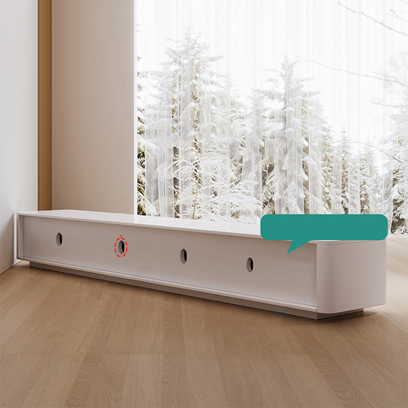 Contemporary White TV Stand Wood Enclosed Storage TV Media Console with Storage Clearhalo 'furn' 'furn_tv_stands_entertainment_centers' 'Furniture' 'Living Room Furniture' 'TV Stands & Entertainment Centers' 'TV Stands & Media Storage Furniture' 'tv_stands_entertainment_centers' 6486379