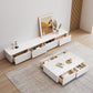Contemporary White TV Stand Wood Enclosed Storage TV Media Console with Storage Clearhalo 'furn' 'furn_tv_stands_entertainment_centers' 'Furniture' 'Living Room Furniture' 'TV Stands & Entertainment Centers' 'TV Stands & Media Storage Furniture' 'tv_stands_entertainment_centers' 6486380