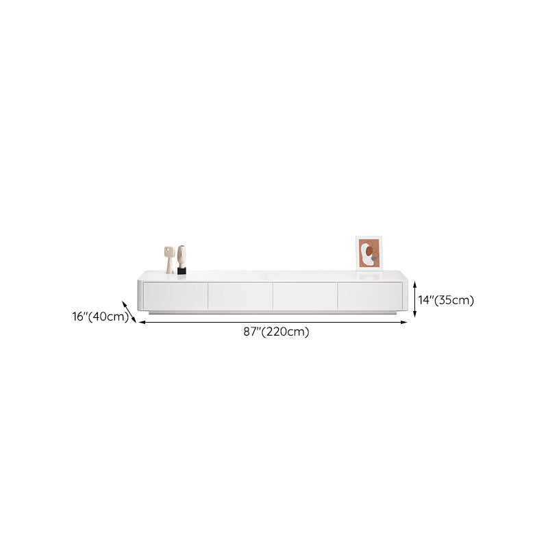 Contemporary White TV Stand Wood Enclosed Storage TV Media Console with Storage Clearhalo 'furn' 'furn_tv_stands_entertainment_centers' 'Furniture' 'Living Room Furniture' 'TV Stands & Entertainment Centers' 'TV Stands & Media Storage Furniture' 'tv_stands_entertainment_centers' 6486383
