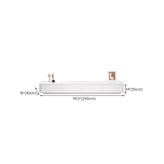 Console TV TV White TV contemporanea con console multimediale televisiva con archiviazione
