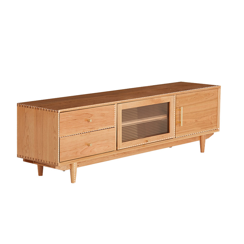 Scandinavian TV Media Console Solid Wood TV Stand for Living Room Clearhalo 'furn' 'furn_tv_stands_entertainment_centers' 'Furniture' 'Living Room Furniture' 'TV Stands & Entertainment Centers' 'TV Stands & Media Storage Furniture' 'tv_stands_entertainment_centers' 6486403
