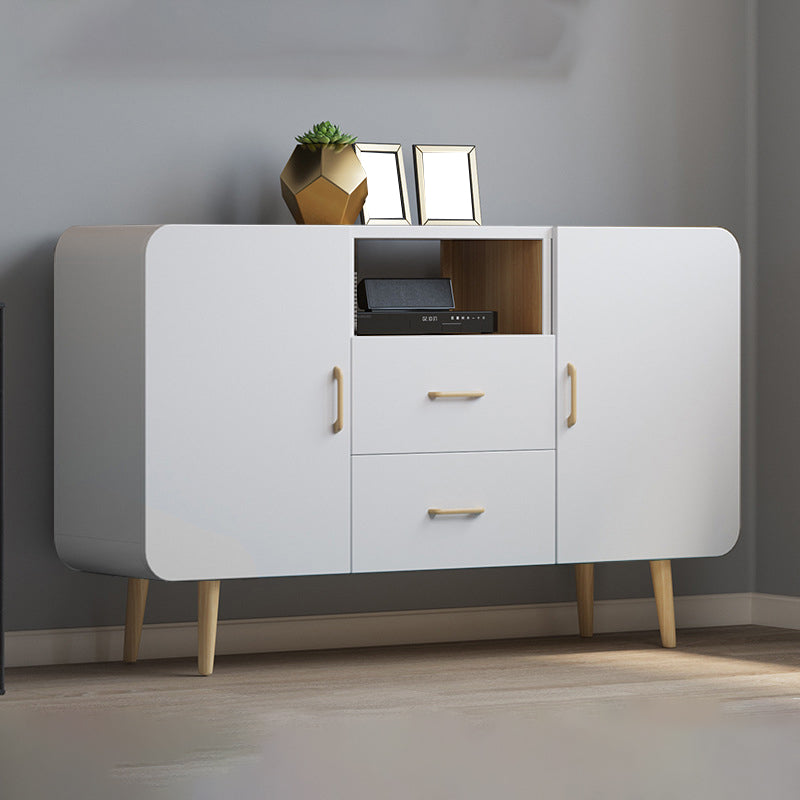 Contemporary TV Stand Engineered Wood TV Media Console with Storage White Clearhalo 'furn' 'furn_tv_stands_entertainment_centers' 'Furniture' 'Living Room Furniture' 'TV Stands & Entertainment Centers' 'TV Stands & Media Storage Furniture' 'tv_stands_entertainment_centers' 6486419