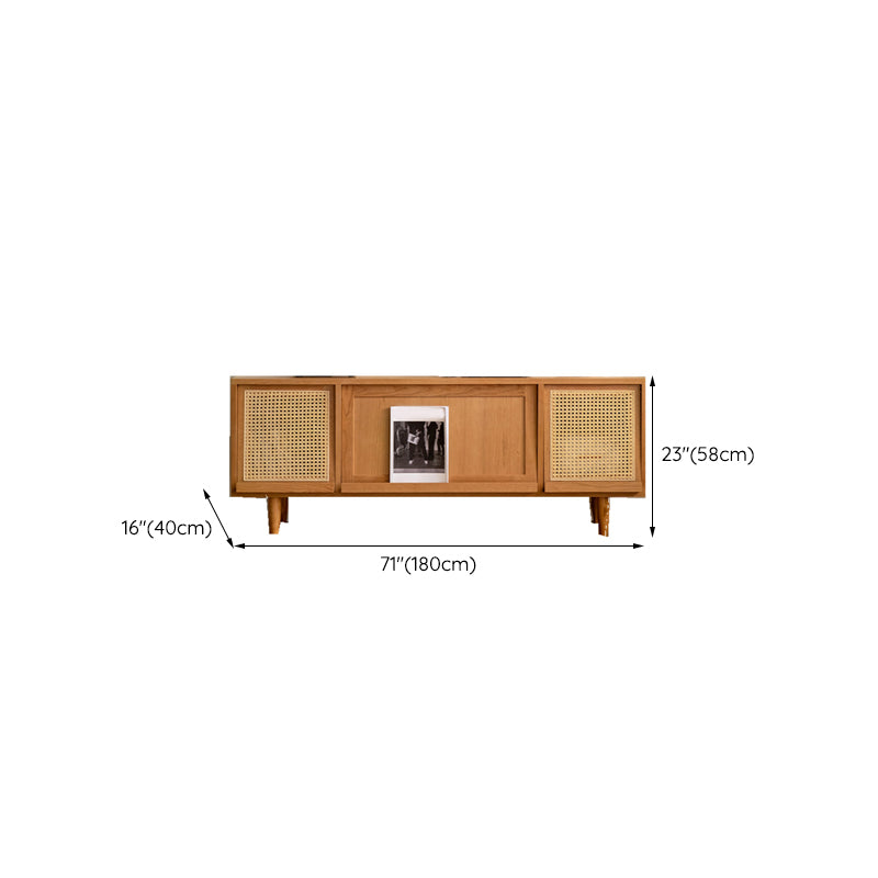 Scandinavian Enclosed Storage TV Stand Pine TV Media Console with Storage Clearhalo 'furn' 'furn_tv_stands_entertainment_centers' 'Furniture' 'Living Room Furniture' 'TV Stands & Entertainment Centers' 'TV Stands & Media Storage Furniture' 'tv_stands_entertainment_centers' 6486440
