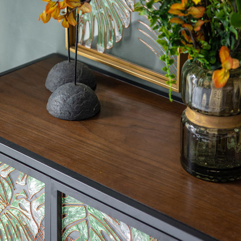 Traditional Wood Display Stand Glass Doors Storage Cabinet for Living Room Clearhalo 'Display & China Cabinets' 'display_china_cabinets' 'furn' 'furn_display_china_cabinets' 'Furniture' 'Kitchen & Dining Furniture' 6486525