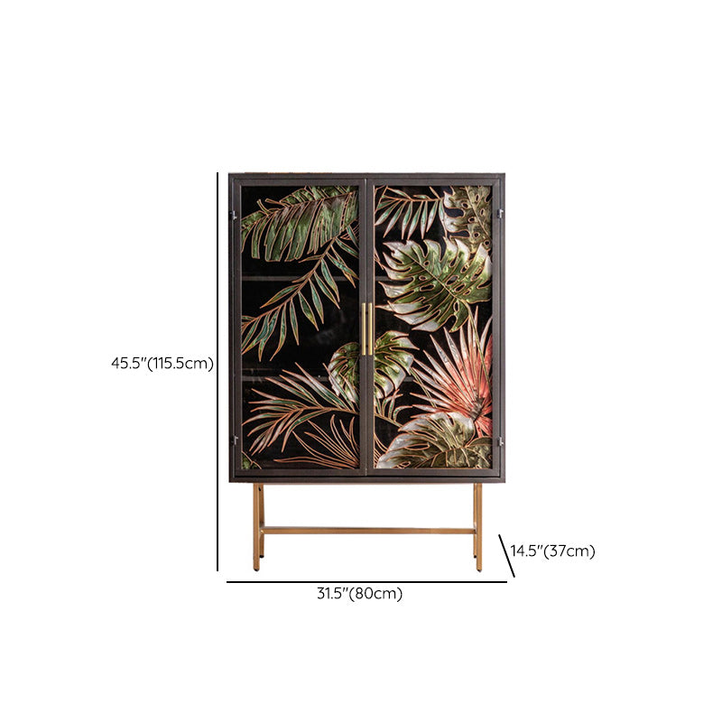 Traditional Wood Display Stand Glass Doors Storage Cabinet for Living Room Clearhalo 'Display & China Cabinets' 'display_china_cabinets' 'furn' 'furn_display_china_cabinets' 'Furniture' 'Kitchen & Dining Furniture' 6486533