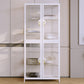 Modern Glass Doors Curio Cabinet Metal Storage Cabinet for Living Room 30"L x 16"W x 69"H White Clearhalo 'Display & China Cabinets' 'display_china_cabinets' 'furn' 'furn_display_china_cabinets' 'Furniture' 'Kitchen & Dining Furniture' 6486539