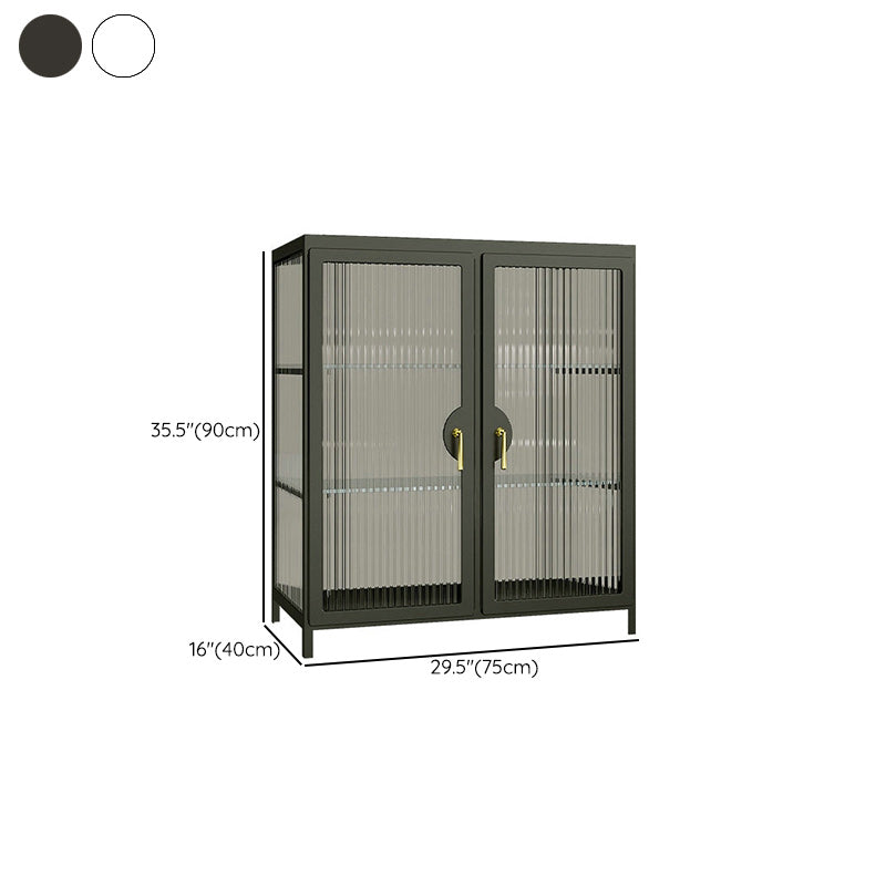 Modern Glass Doors Curio Cabinet Metal Storage Cabinet for Living Room Clearhalo 'Display & China Cabinets' 'display_china_cabinets' 'furn' 'furn_display_china_cabinets' 'Furniture' 'Kitchen & Dining Furniture' 6486549