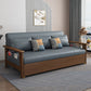 Convertible Square Arm Sofa with Pillows Faux Leather Sofa Bed in Blue Clearhalo 'furn' 'furn_sofas' 'Furniture' 'Living Room Furniture' 'Sofa' 'sofas' 6486607