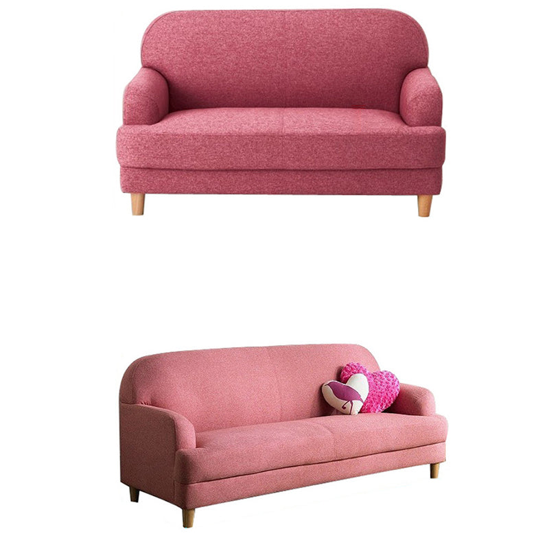Contemporary Pink Cotton Settee Tight Back Sofa for Living Room Clearhalo 'furn' 'furn_sofas' 'Furniture' 'Living Room Furniture' 'Sofa' 'sofas' 6486617