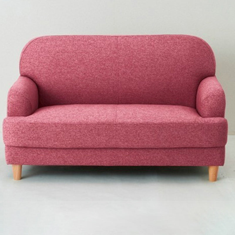 Contemporary Pink Cotton Settee Tight Back Sofa for Living Room 49.2"L x 29.5"W x 29.5"H Pinkish Red Cotton and Linen Clearhalo 'furn' 'furn_sofas' 'Furniture' 'Living Room Furniture' 'Sofa' 'sofas' 6486618