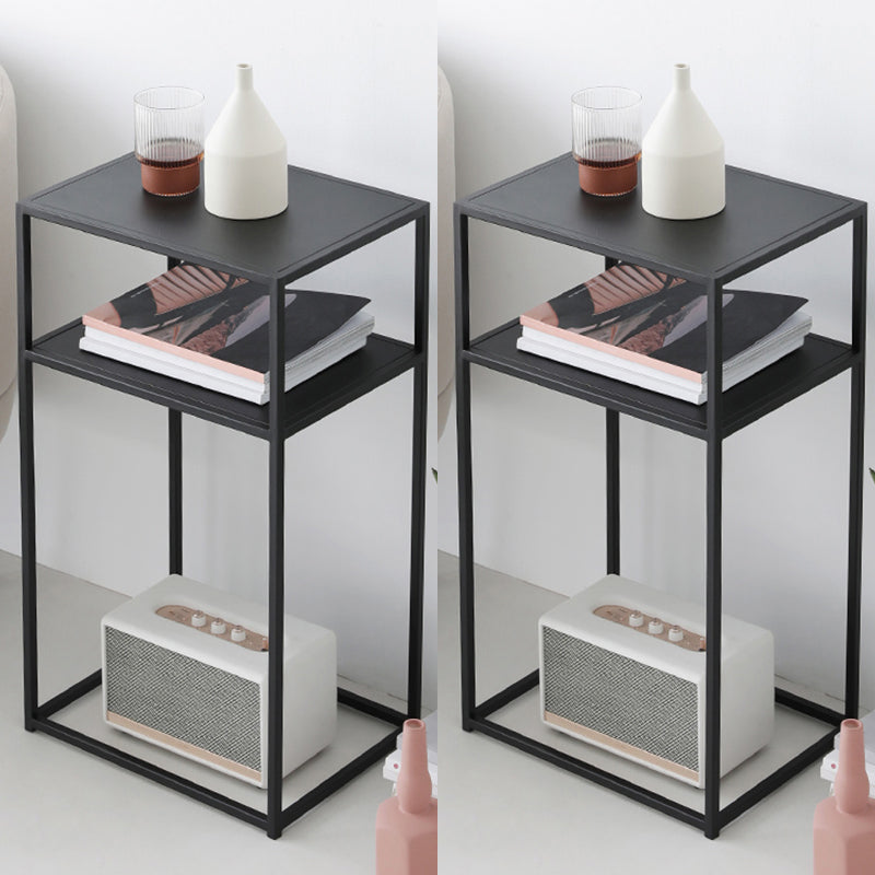 2 ripiani del comodino da comodino da comodino industriale, 27,6 "di altezza