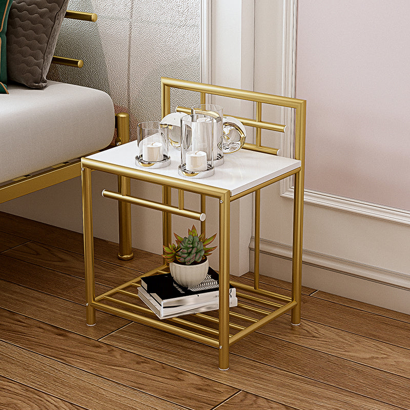 1 Shelf Glam Nightstand Metal Legs Included Night Table Open Storage ,23.6" Tall Clearhalo 'Bedroom Furniture' 'furn' 'furn_night_stand' 'Furniture' 'night_stand' 'Nightstands' 6486656