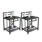 1 Shelf Glam Nightstand Metal Legs Included Night Table Open Storage ,23.6" Tall Black 2 Piece Set Clearhalo 'Bedroom Furniture' 'furn' 'furn_night_stand' 'Furniture' 'night_stand' 'Nightstands' 6486659