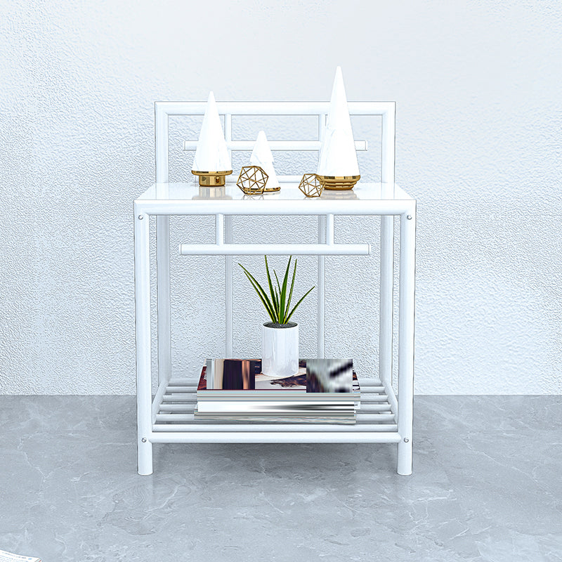 1 Shelf Glam Nightstand Metal Legs Included Night Table Open Storage ,23.6" Tall Clearhalo 'Bedroom Furniture' 'furn' 'furn_night_stand' 'Furniture' 'night_stand' 'Nightstands' 6486660