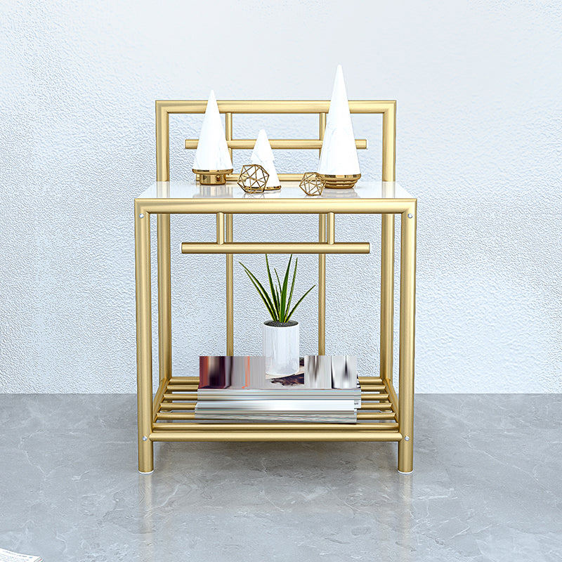 1 Shelf Glam Nightstand Metal Legs Included Night Table Open Storage ,23.6" Tall Gold 1 Piece Clearhalo 'Bedroom Furniture' 'furn' 'furn_night_stand' 'Furniture' 'night_stand' 'Nightstands' 6486664