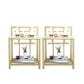 1 Shelf Glam Nightstand Metal Legs Included Night Table Open Storage ,23.6" Tall Gold 2 Piece Set Clearhalo 'Bedroom Furniture' 'furn' 'furn_night_stand' 'Furniture' 'night_stand' 'Nightstands' 6486666