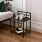 1 Shelf Glam Nightstand Metal Legs Included Night Table Open Storage ,23.6" Tall Clearhalo 'Bedroom Furniture' 'furn' 'furn_night_stand' 'Furniture' 'night_stand' 'Nightstands' 6486668
